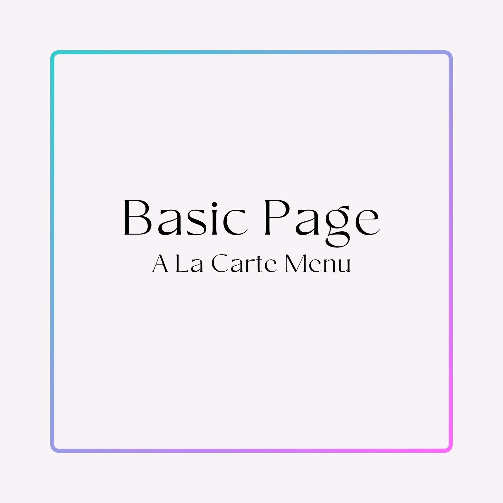 Els A La Carte Menu Basic Page