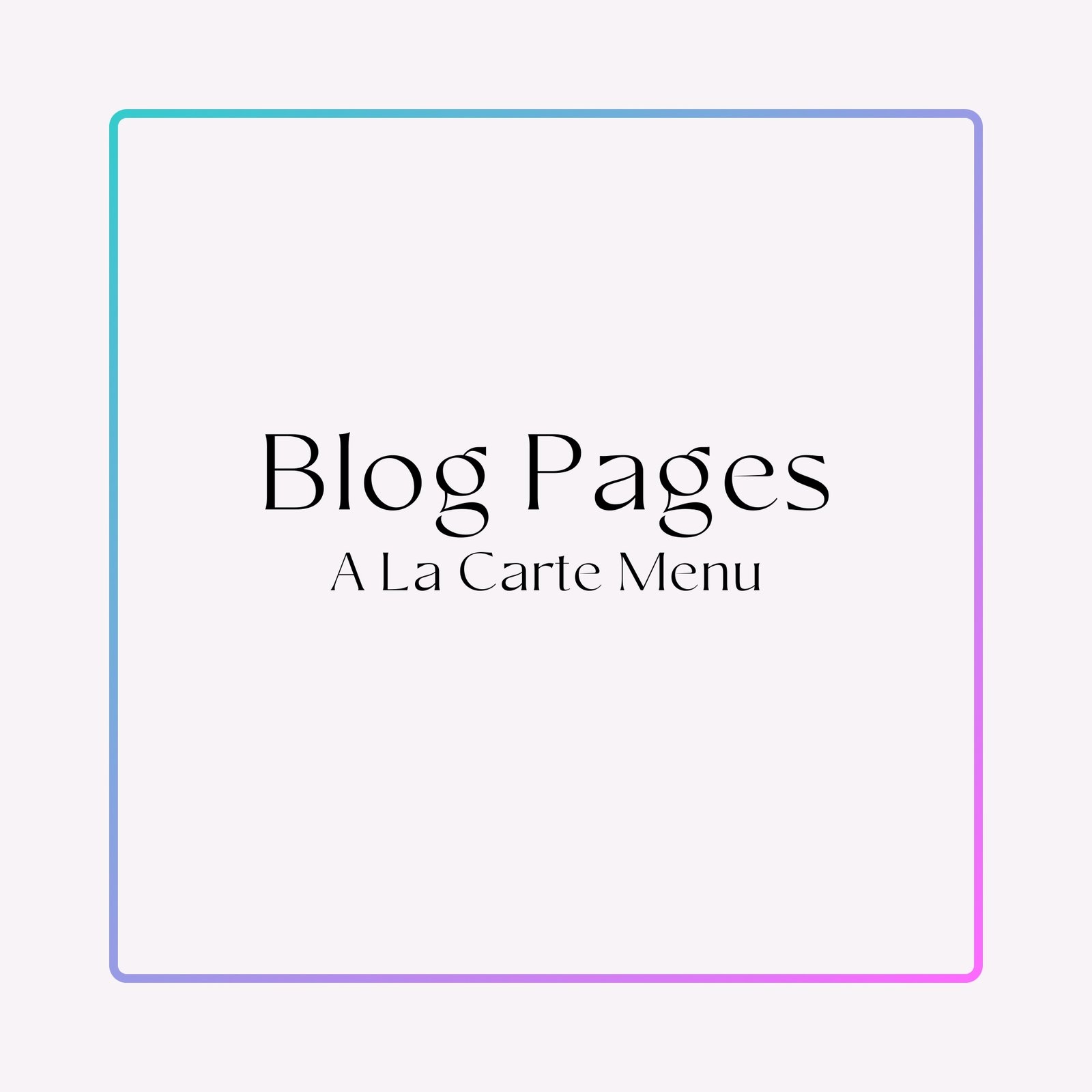 Els A La Carte Menu Blog Pages