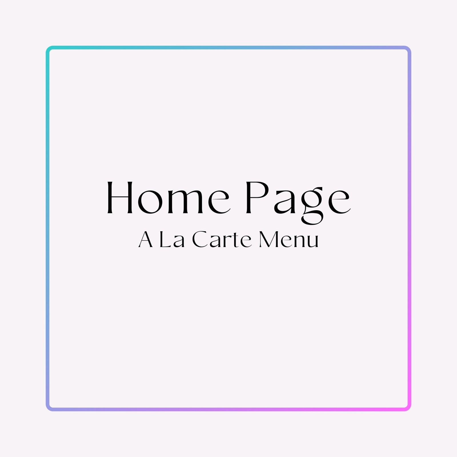 Els A La Carte Menu Home Page