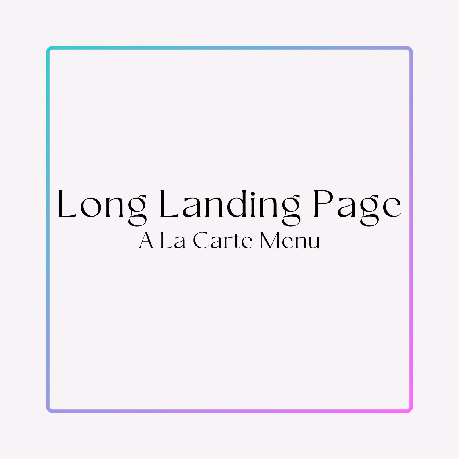 Els A La Carte Menu Long Landing Page