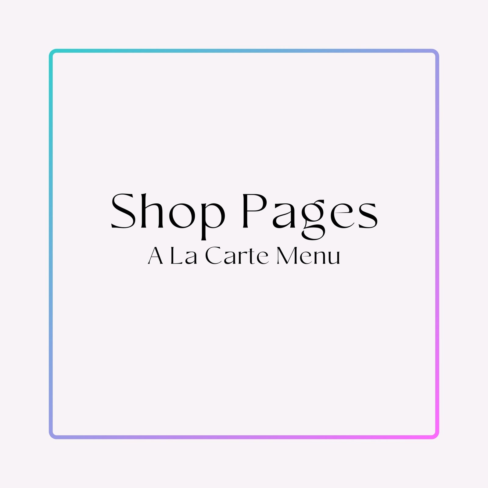 Els A La Carte Menu Shop Pages