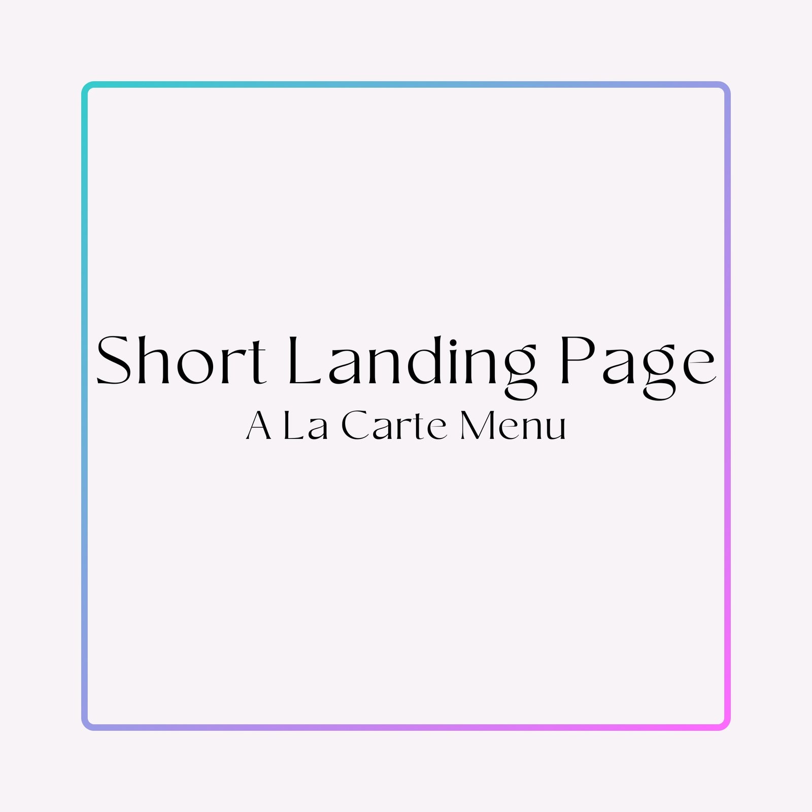 Els A La Carte Menu Short Landing Page