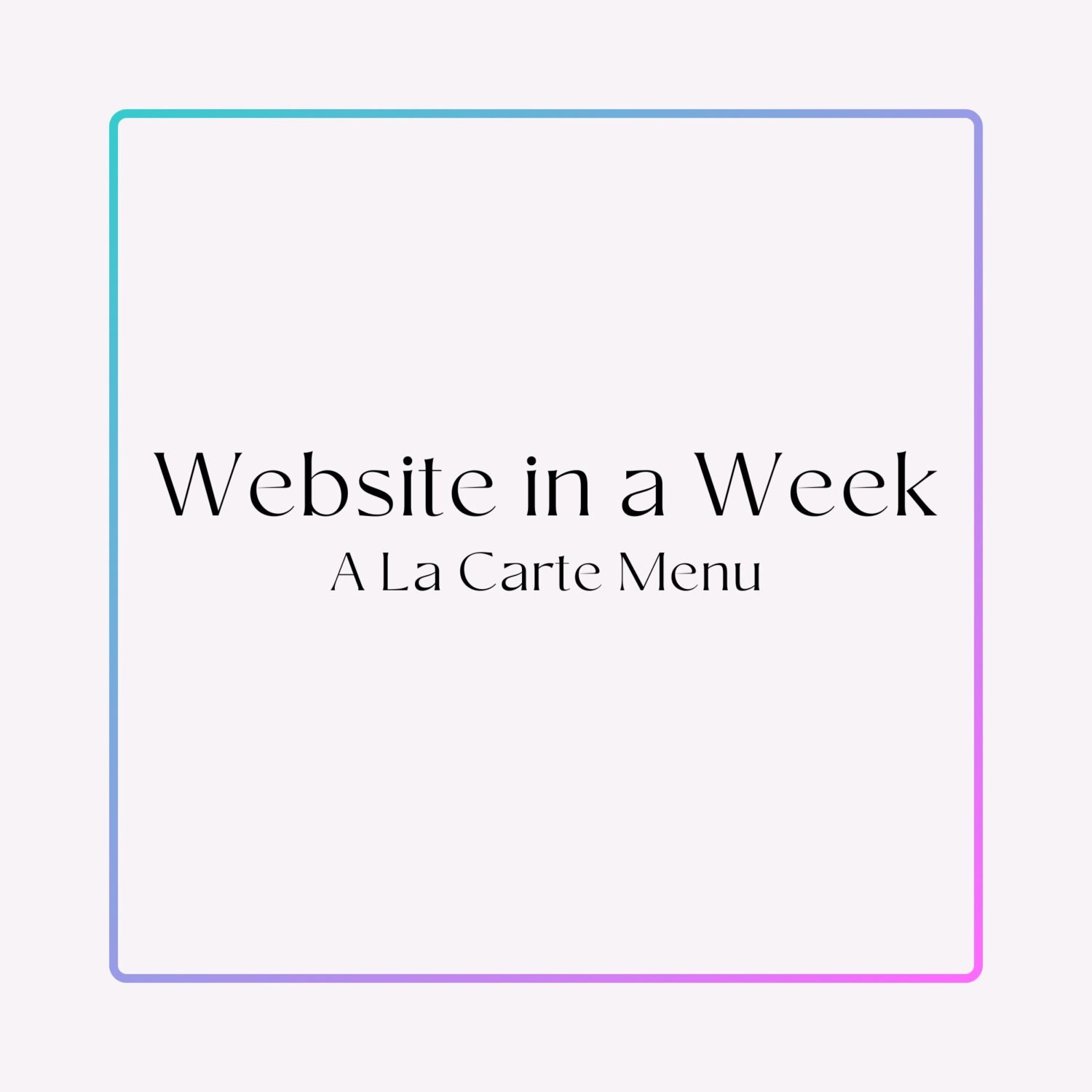 Els A La Carte Menu Website In A Week